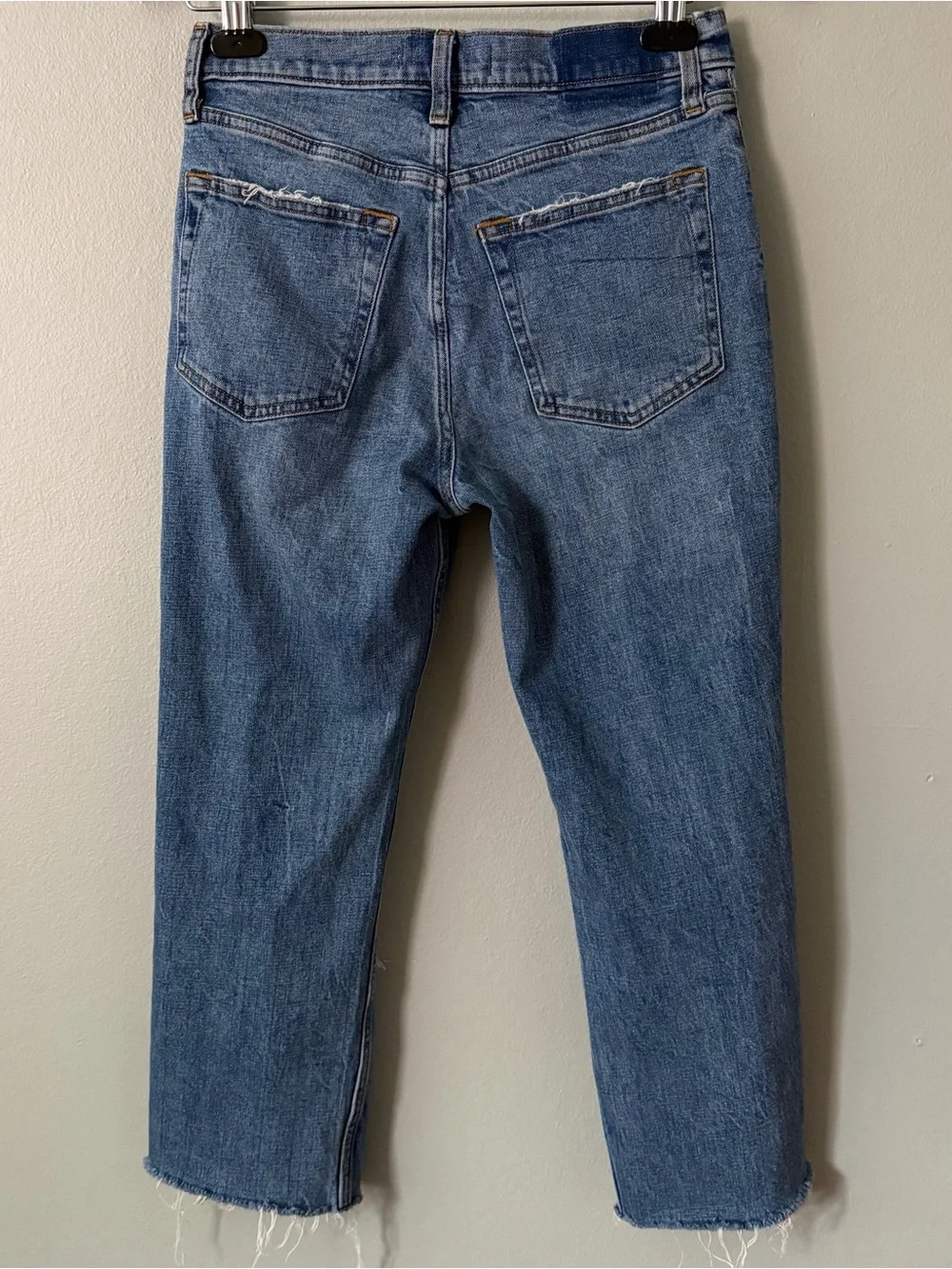 Abercrombie & Fitch The Ankle Straight Ultra High Rise Distressed Jeans 28/6S